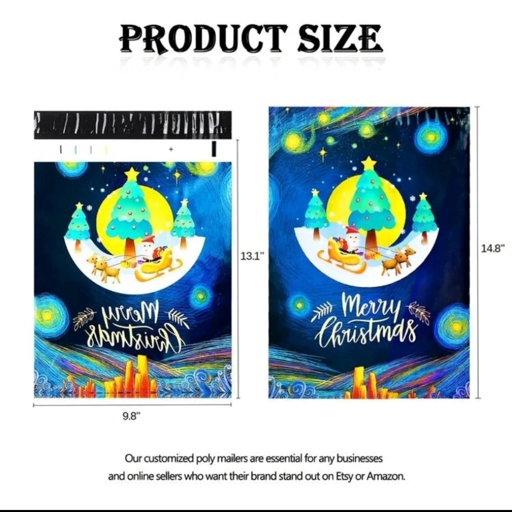 Christmas 20/ 10x13 Shipping Polymailers Non Padded